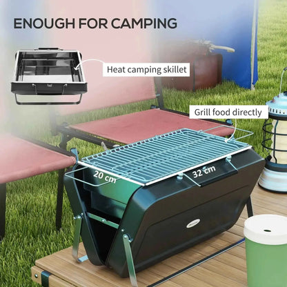 Outsunny Metal Suitable-Style Portable BBQ Grill - Black | 846-145V00BK