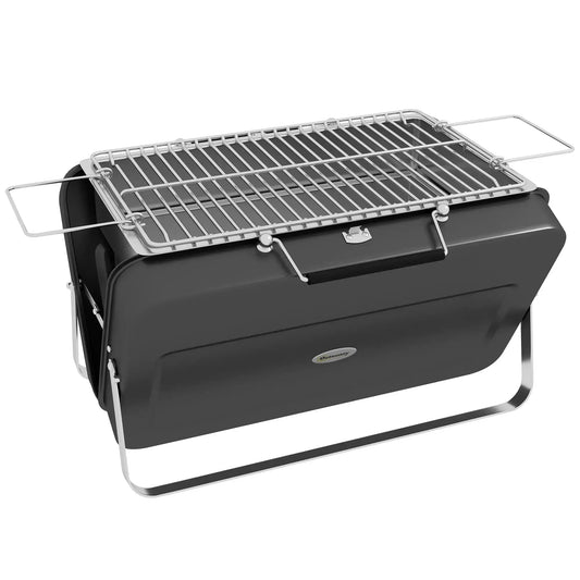 Outsunny Metal Suitable - Style Portable BBQ Grill - Black 846 - 145V00BK - Garden & Outdoor