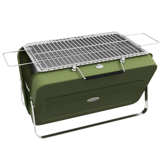 Outsunny Metal Suitable - Style Portable BBQ Grill - Green 846 - 145V00GN - Garden & Outdoor