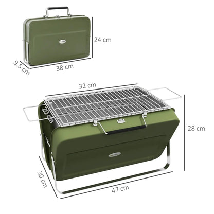 Outsunny Metal Suitable - Style Portable BBQ Grill - Green 846 - 145V00GN - Garden & Outdoor
