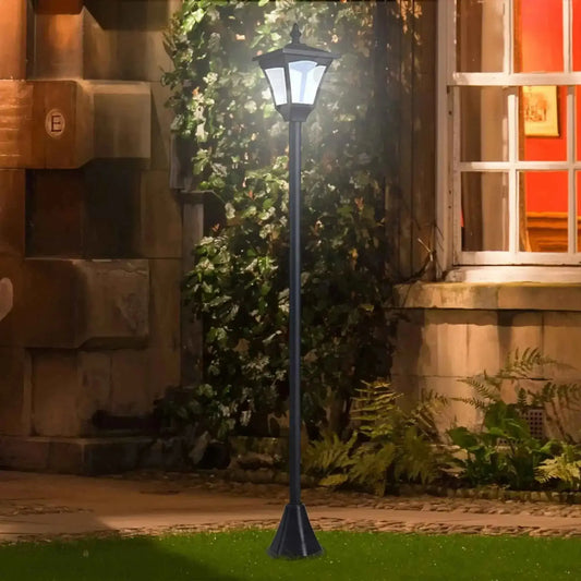 Outsunny 1.2m Solar Post Lamp, Photosensitive LED Bollard – Black | 842-107