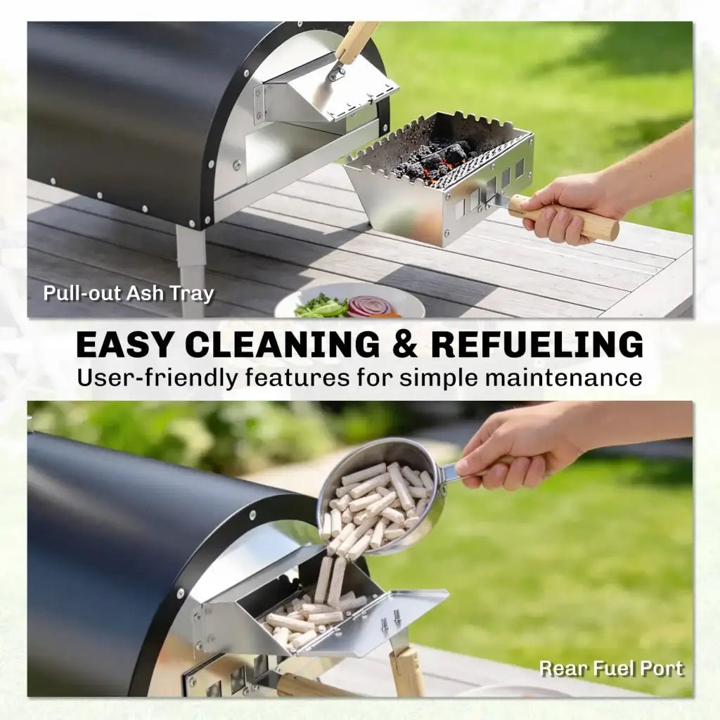 Outsunny Outdoor Pizza Oven – Wood & Pellet Fired Garden Pizza Maker | 846 - 284V00BK - Pizza Ovens