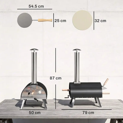 Outsunny Outdoor Pizza Oven – Wood & Pellet Fired Garden Pizza Maker | 846 - 284V00BK - Pizza Ovens