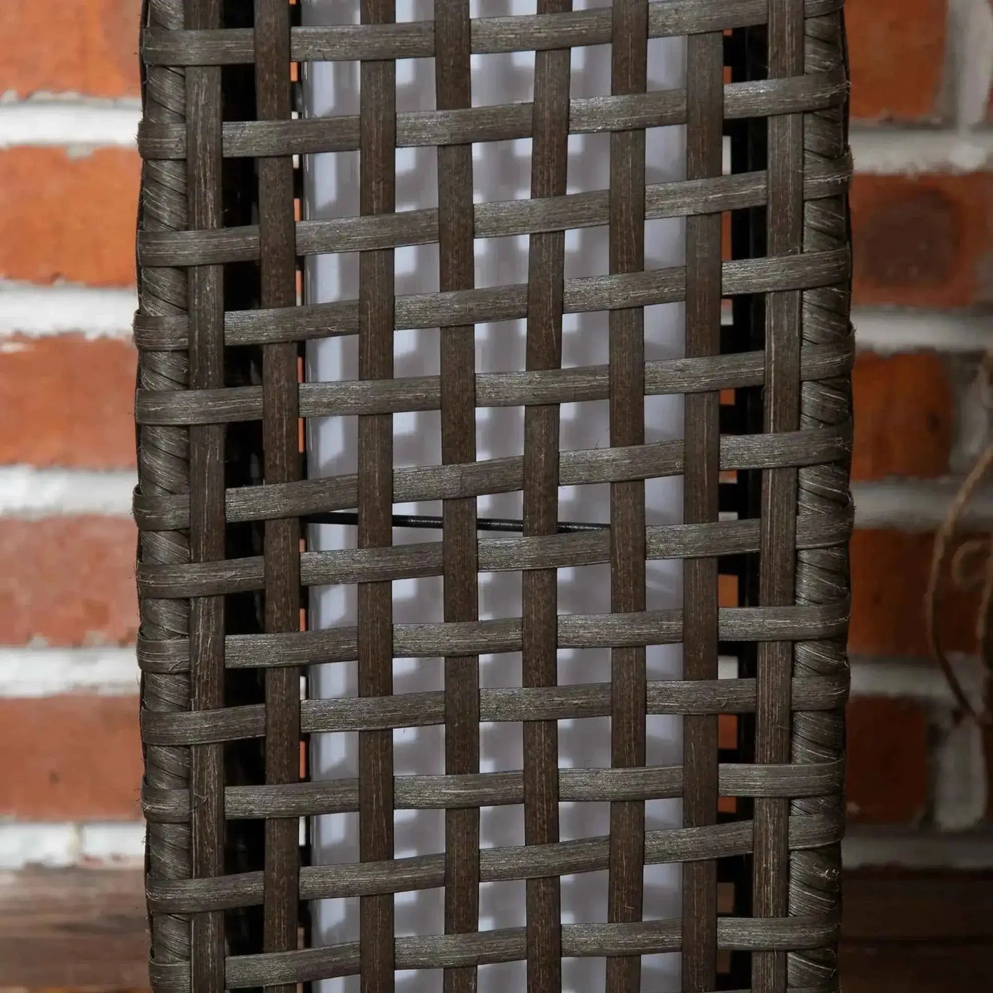 Outsunny Outdoor Rattan Solar Lantern, Brushed PE Wicker, with Auto On/Off - Grey | 867-129V00GY