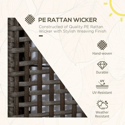 Outsunny Outdoor Rattan Solar Lantern, Brushed PE Wicker Patio Garden Lantern wtih Auto On/Off Solar Powered LED Lights for Indoor & Outdoor Use, Porch, Yard, Lawn, Courtyard, Grey 867 - 129V00GY - Garden & Outdoor