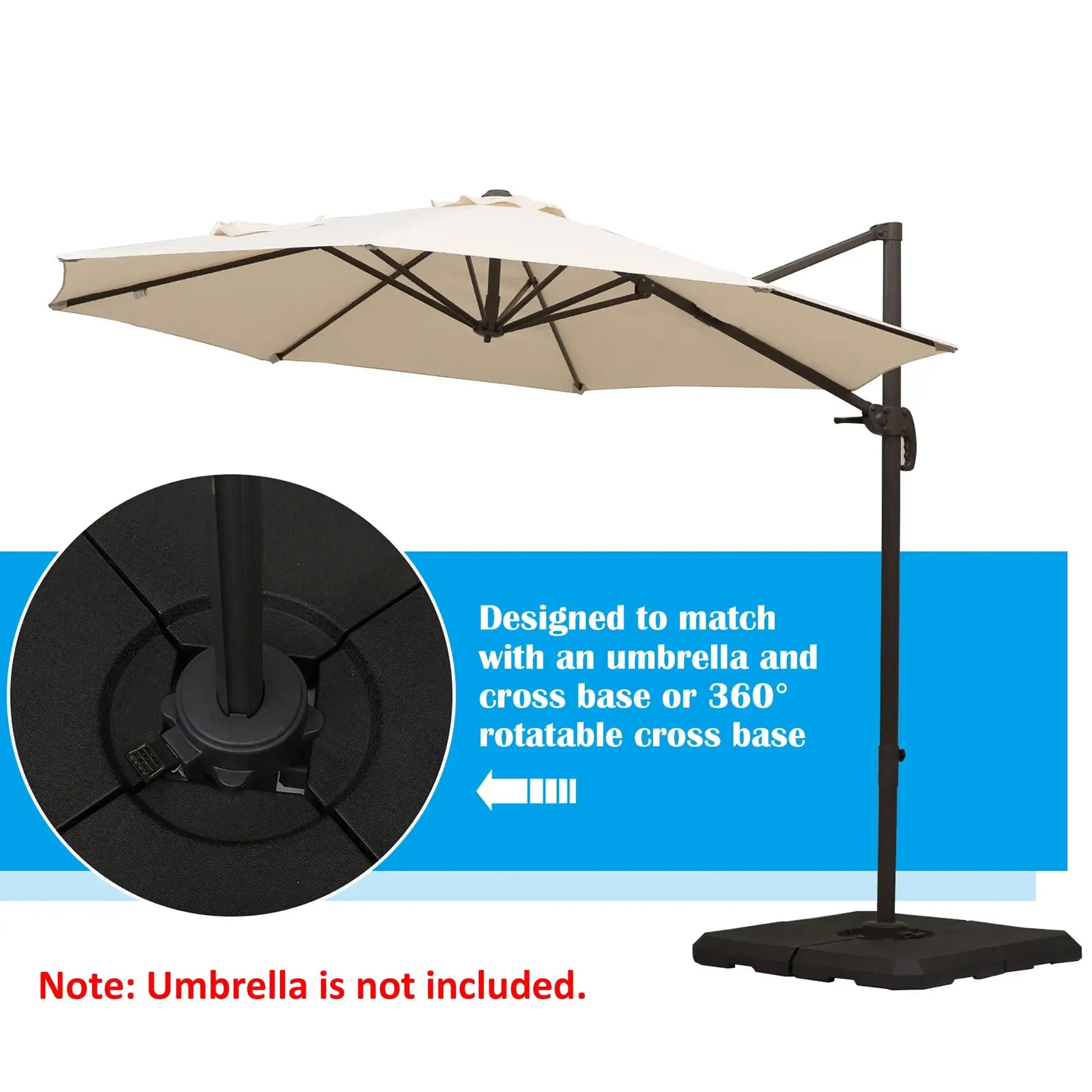 Outsunny Parasol Base Weights – Set of 4, Fillable, Up to 120kg | 84D - 070 - Accessories
