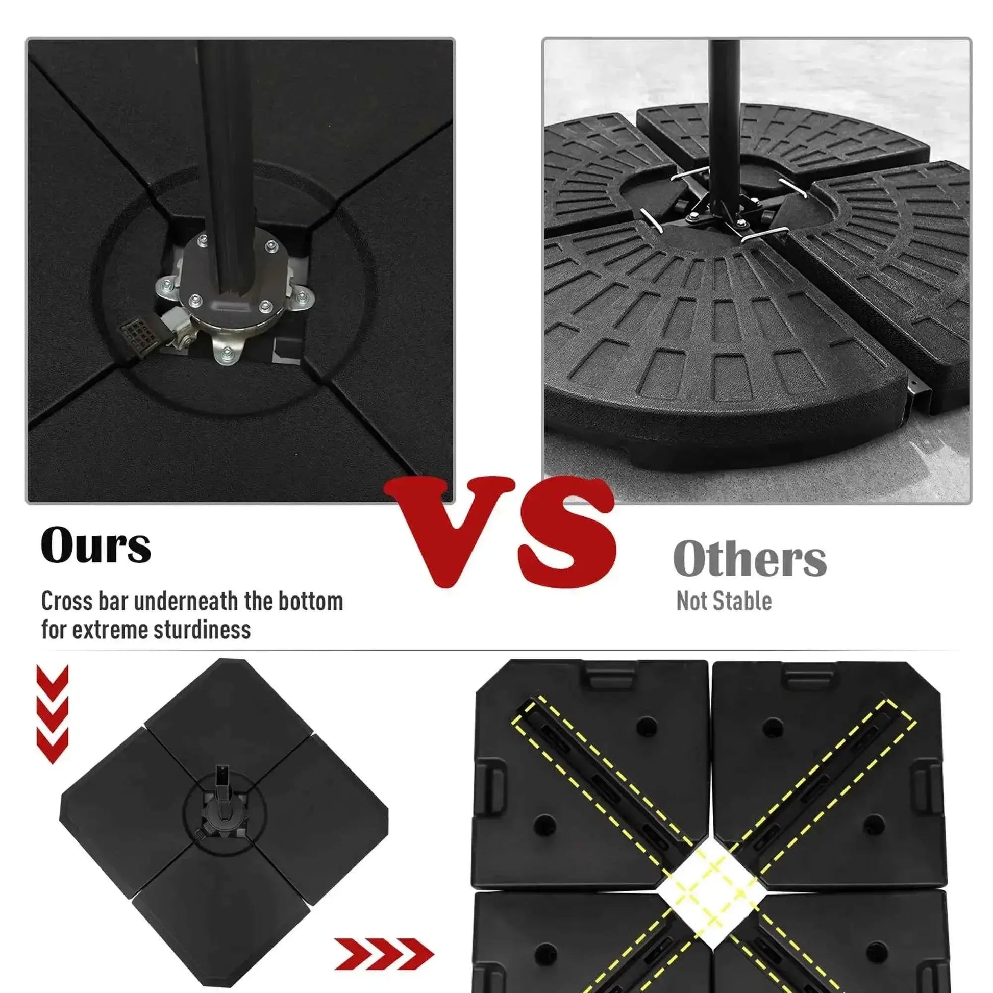 Outsunny Parasol Base Weights – Set of 4, Fillable, Up to 120kg | 84D-070