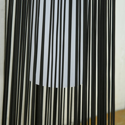 Outsunny Patio Garden Solar Powered Lights Woven Resin Wicker Lantern Auto On/Off - Black | 866 - 066BK - Garden Lighting