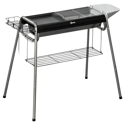 Outsunny Portable Charcoal BBQ Grill - Black | 846 - 109V00BK - BBQs & Grills