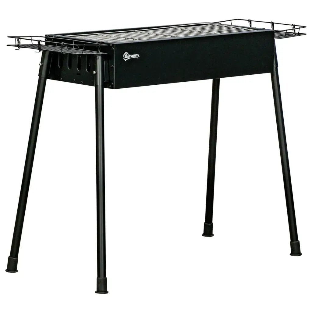 Outsunny Portable Charcoal BBQ Grill with Hooks & Baskets - Black | 846 - 112V00BK - BBQs & Grills