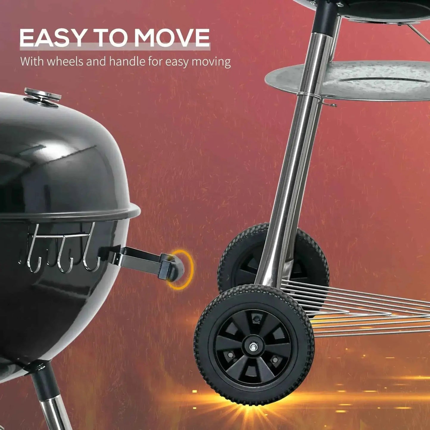 Outsunny Portable Kettle Charcoal Grill - Black | 846-095