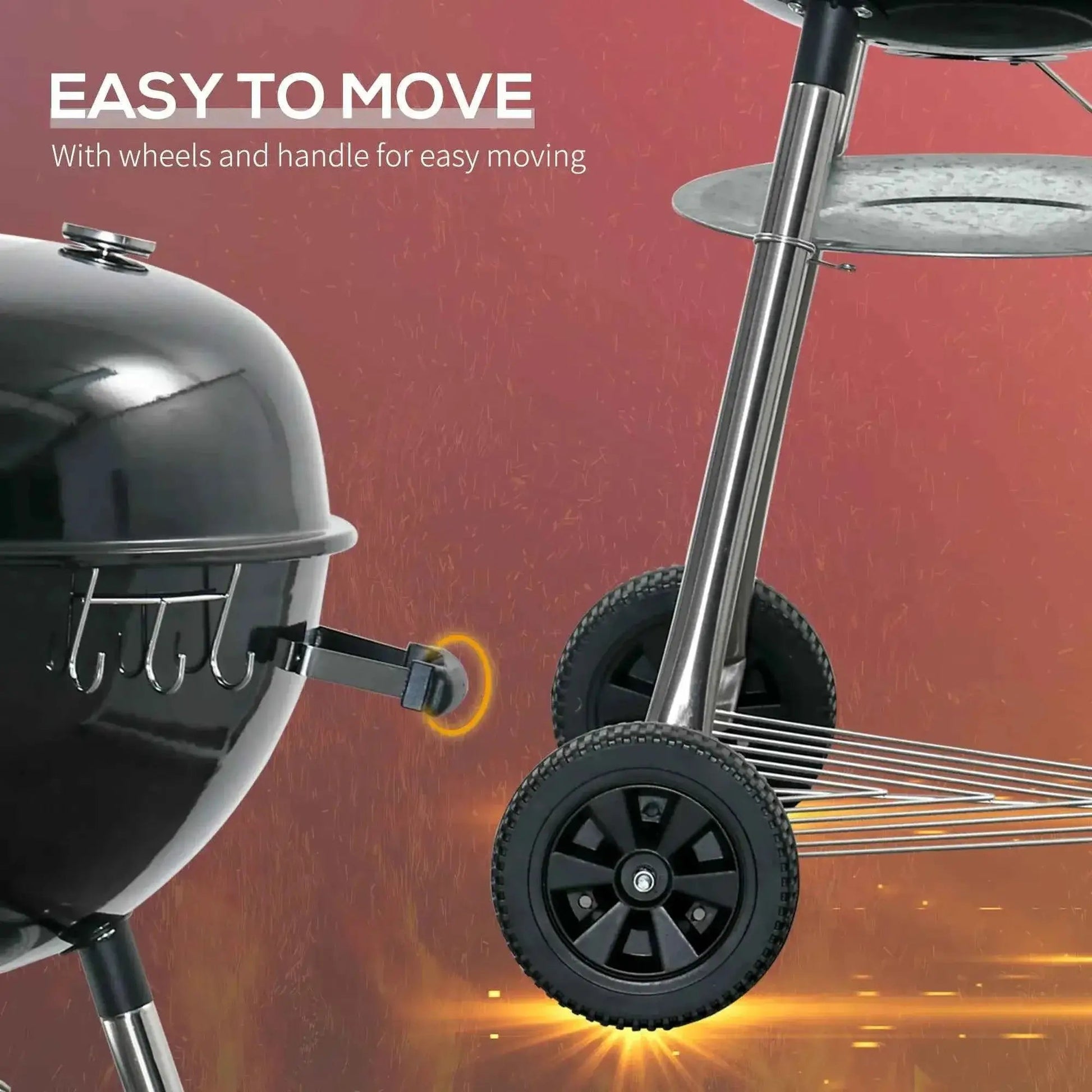 Outsunny Portable Kettle Charcoal Grill - Black | 846-095