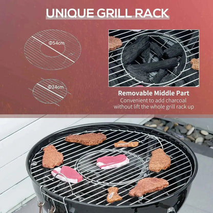 Outsunny Portable Kettle Charcoal Grill - Black | 846-095