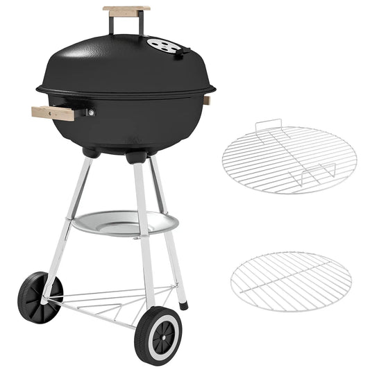Outsunny Portable Round Kettle Charcoal Grill BBQ Smoker with Lid Outdoor Heat Control Party Patio Barbecue Garden 846 - 033 - Garden & Outdoor
