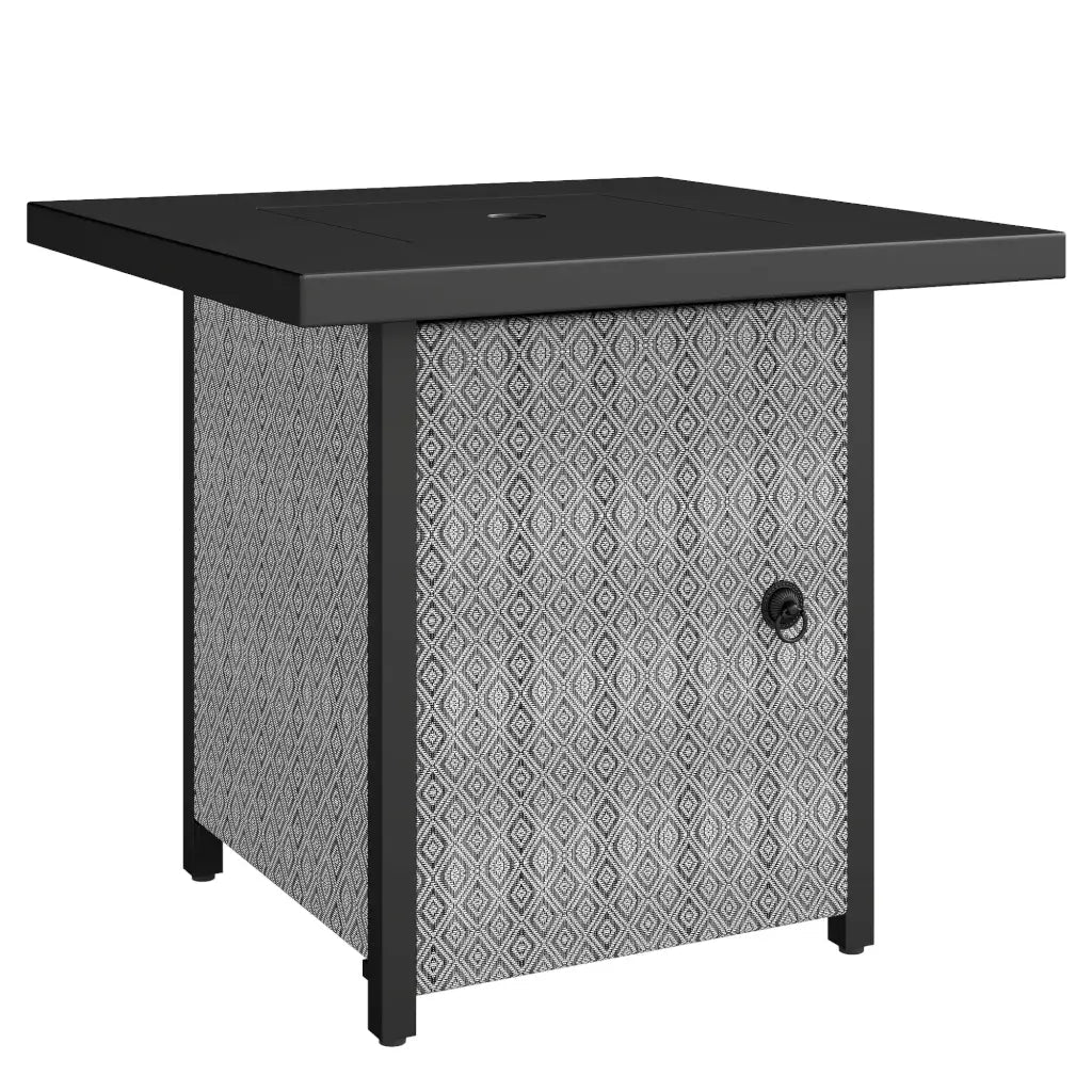 Outsunny Propane Gas Fire Pit Table – 11.7 kW Smokeless Outdoor Heater with Wind Guard & Glass Rocks | 842 - 460V70BK - Fire Pits, Fireplaces, Heating