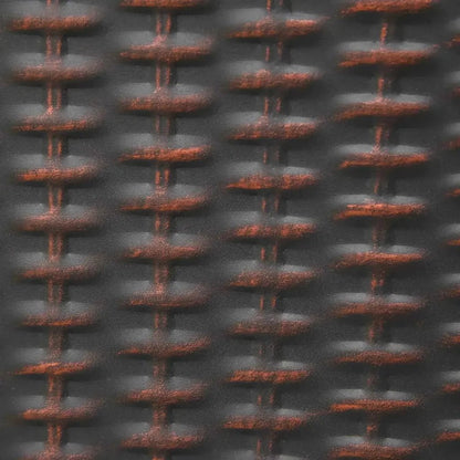 Black woven texture with copper metallic threads detail on outsunny black propane gas fire pit table with glass screen