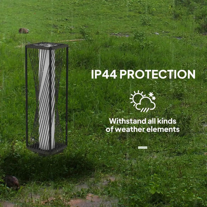 Outsunny Rattan Solar Floor Lamp, Auto On/Off LED Garden Lights - Grey| 867-265V00GY