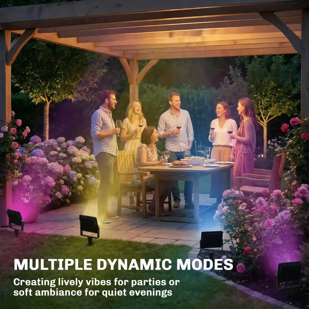 Outsunny RGB Garden Stake & Wall‑Mount Lights – Remote Control, IP65 Waterproof | 84J‑212V70BK - Furniture, Lighting & Decor