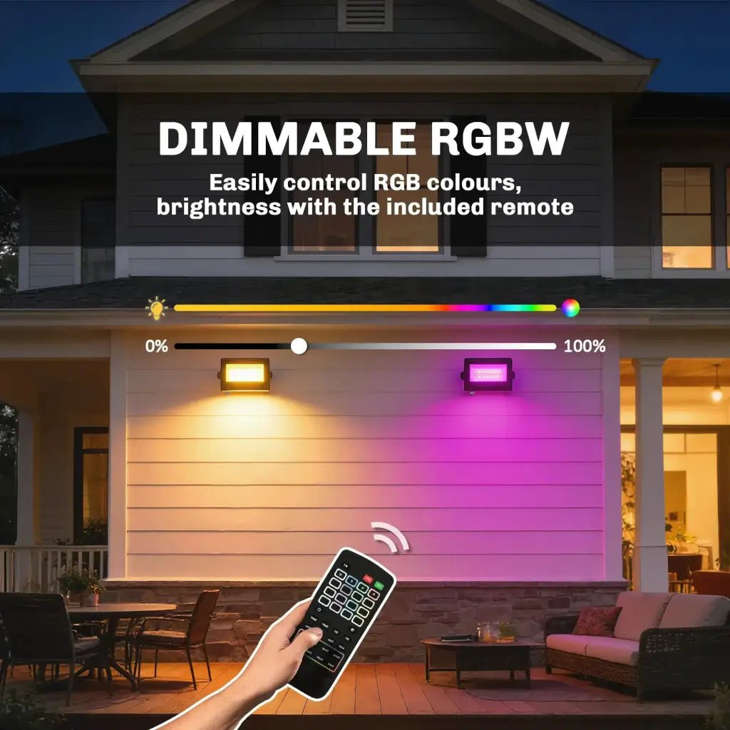 Outsunny RGB Garden Stake & Wall‑Mount Lights – Remote Control, IP65 Waterproof | 84J‑212V70BK - Furniture, Lighting & Decor