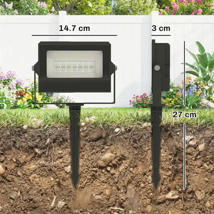 Outsunny RGB Garden Stake & Wall‑Mount Lights – Remote Control, IP65 Waterproof | 84J‑212V70BK - Furniture, Lighting & Decor