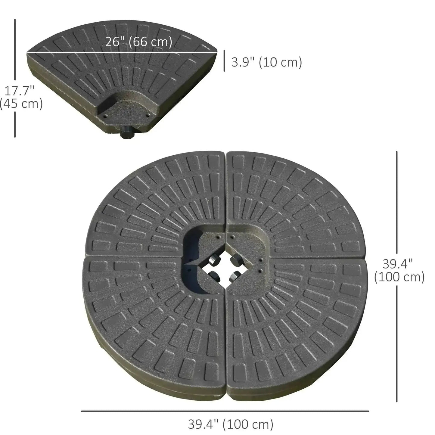 Outsunny Set of 4 Fillable Parasol Weights - 100kg | 84D-124