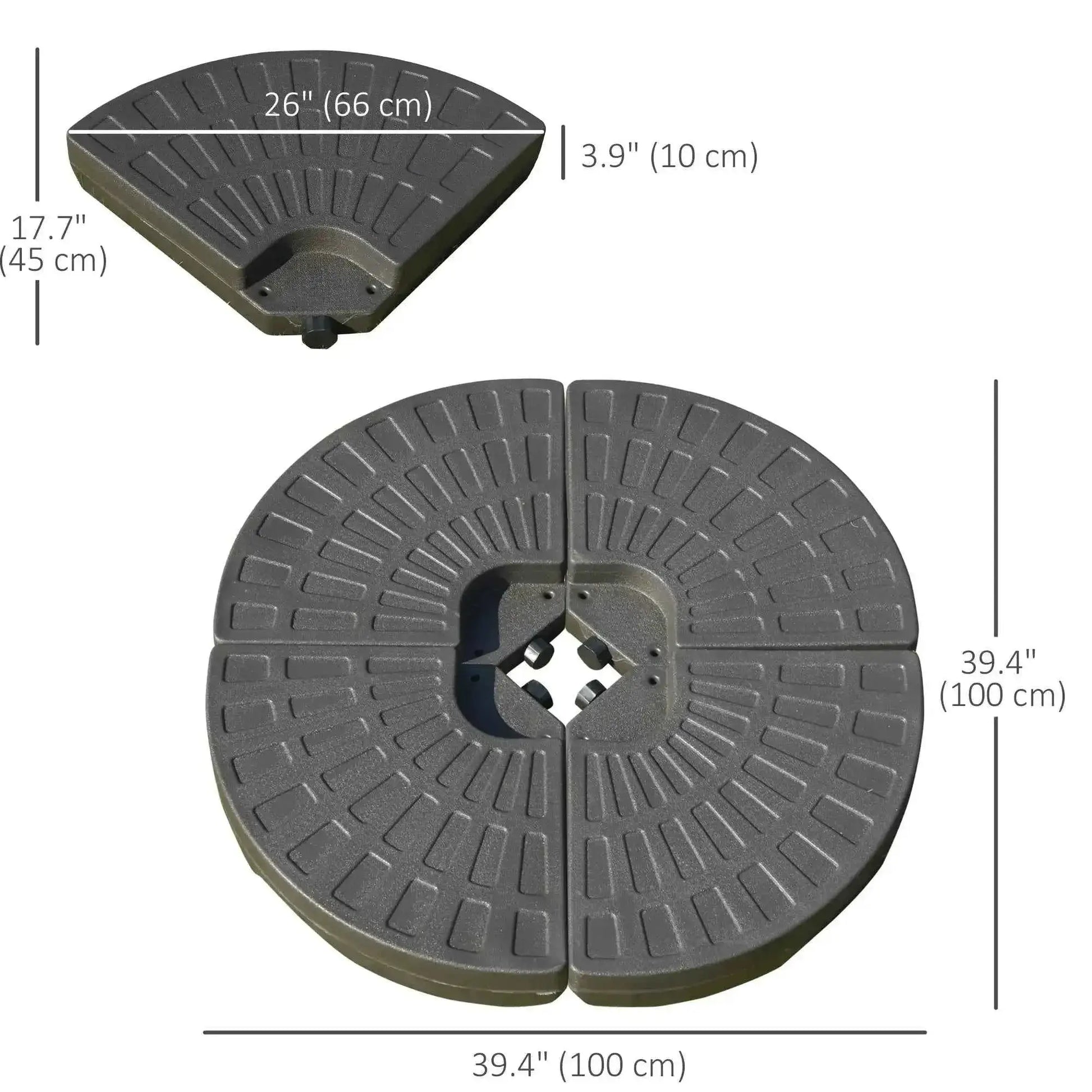 Outsunny Set of 4 Fillable Parasol Weights - 100kg | 84D-124
