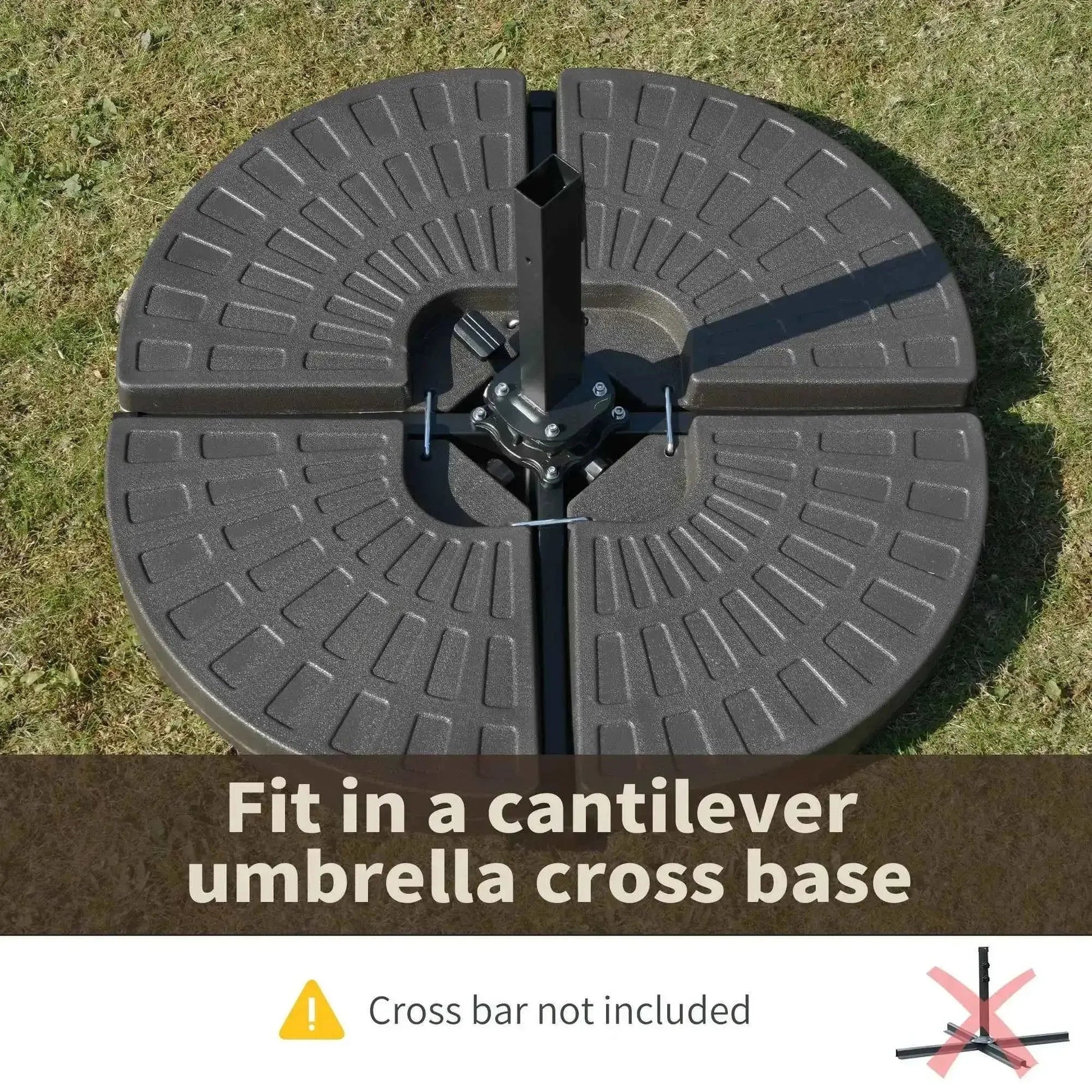 Outsunny Set of 4 Fillable Parasol Weights - 100kg | 84D-124