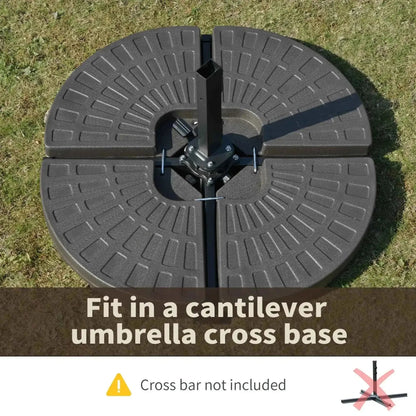Outsunny Set of 4 Fillable Parasol Weights - 100kg | 84D-124