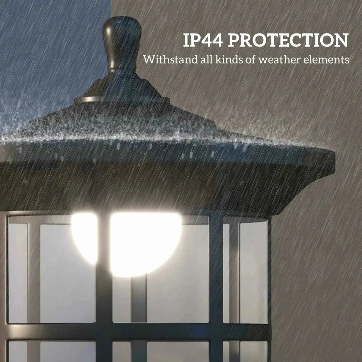 Outsunny set of two black metal lanterns with classic design frosted glass and ip44 weather-resistant rating