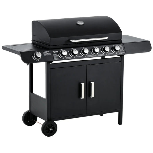 Outsunny Seven Burner Gas Grill, with Integrated Thermometer and Storage 846 - 065V70 - Garden & Outdoor