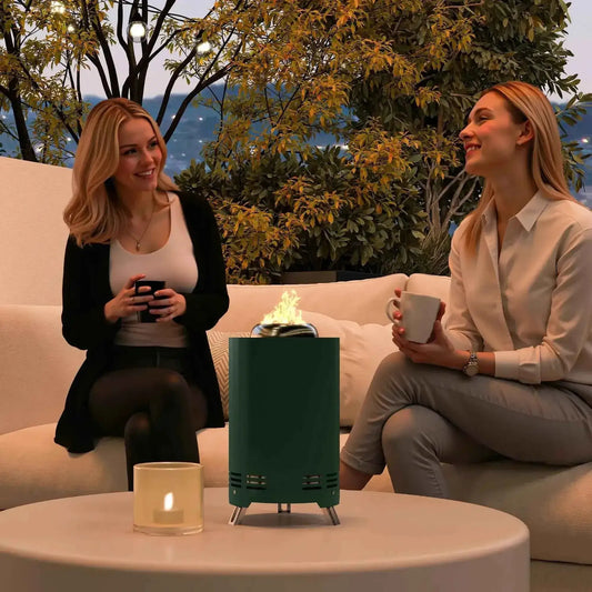 Outsunny Smokeless Stainless Steel Fire Pit, Tabletop 16cm - Green  | 842-388V00DG