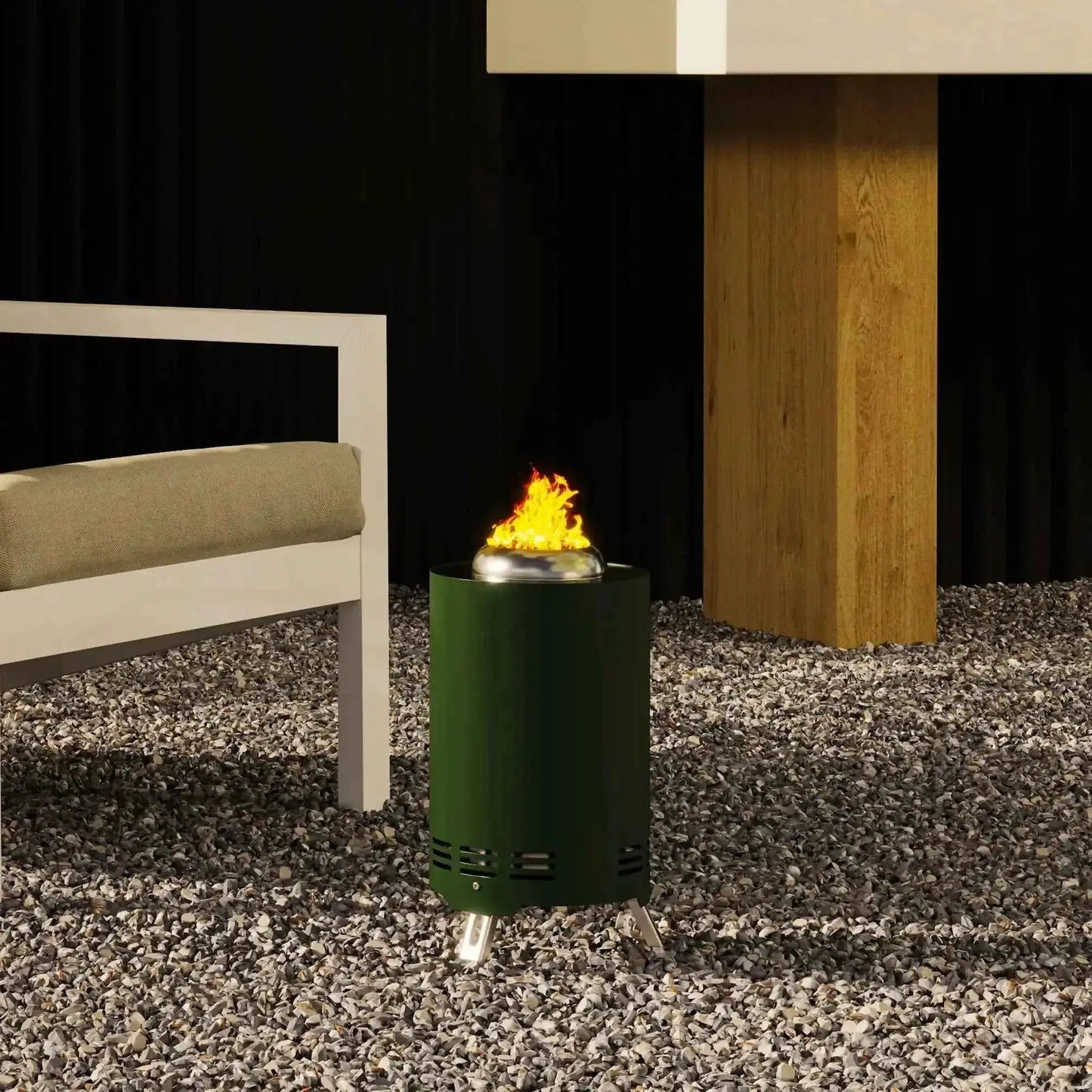 Outsunny Smokeless Stainless Steel Fire Pit, Tabletop 16cm - Green  | 842-388V00DG