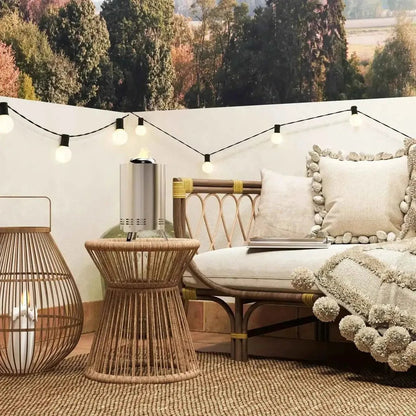 Wicker side table with silver tone stainless steel smokeless fire pit tabletop lantern by outsunny