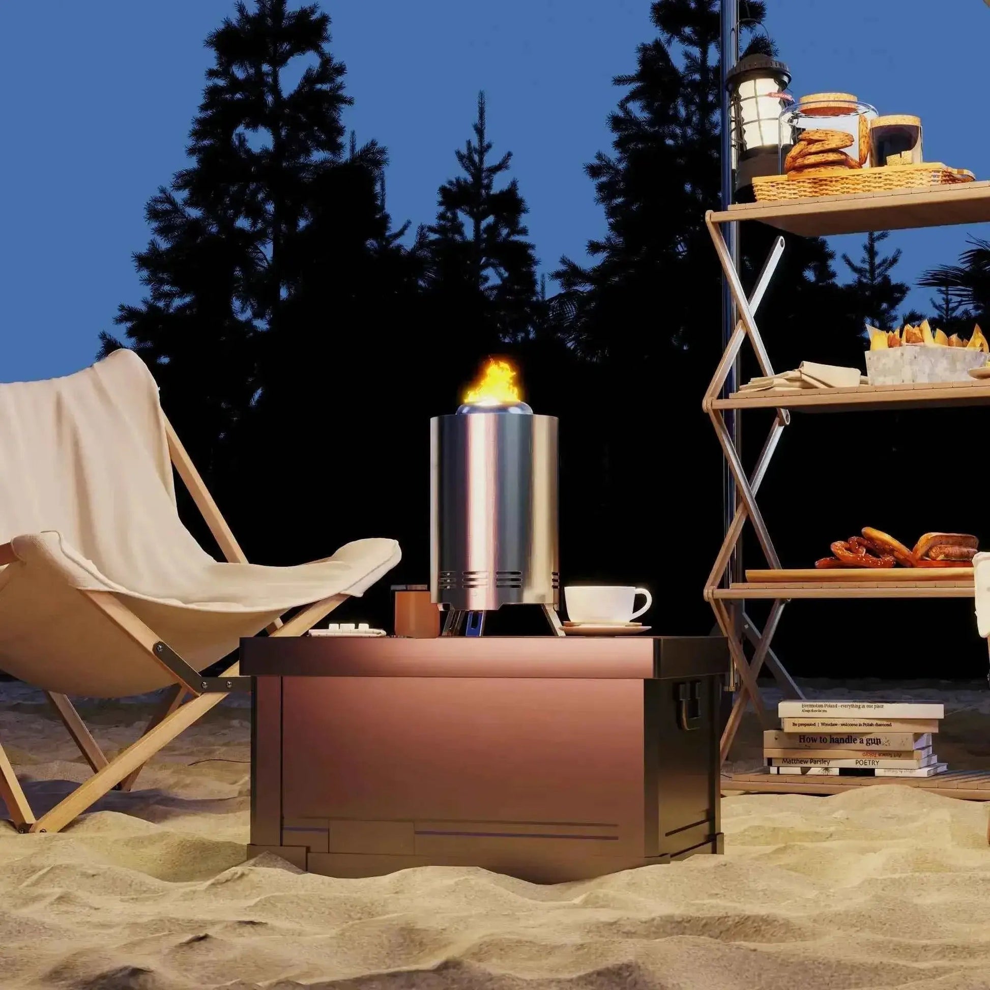 Outsunny Smokeless Stainless Steel Fire Pit, Tabletop 16cm - Silver Tone | 842-388V00SR