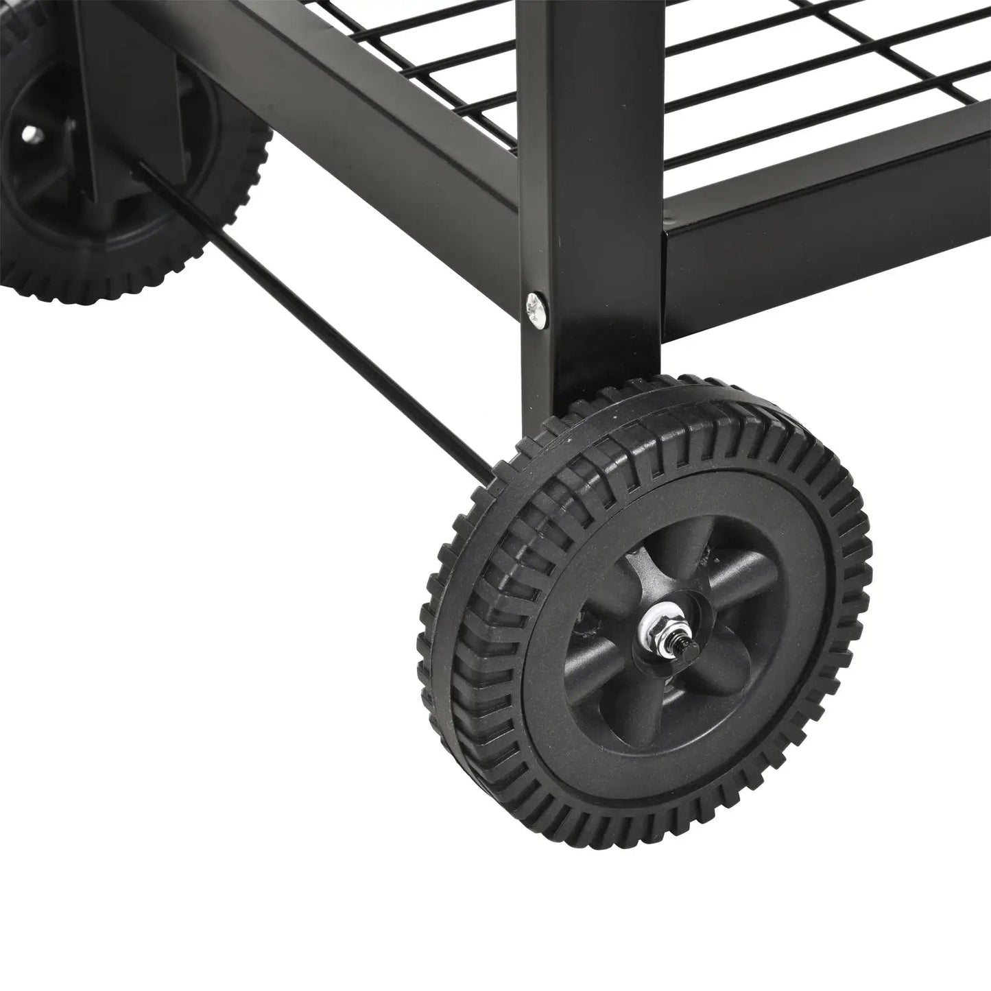 Outsunny Steel 2 - Grill Charcoal BBQ w/ Wheels Black 846 - 049 - Garden & Outdoor