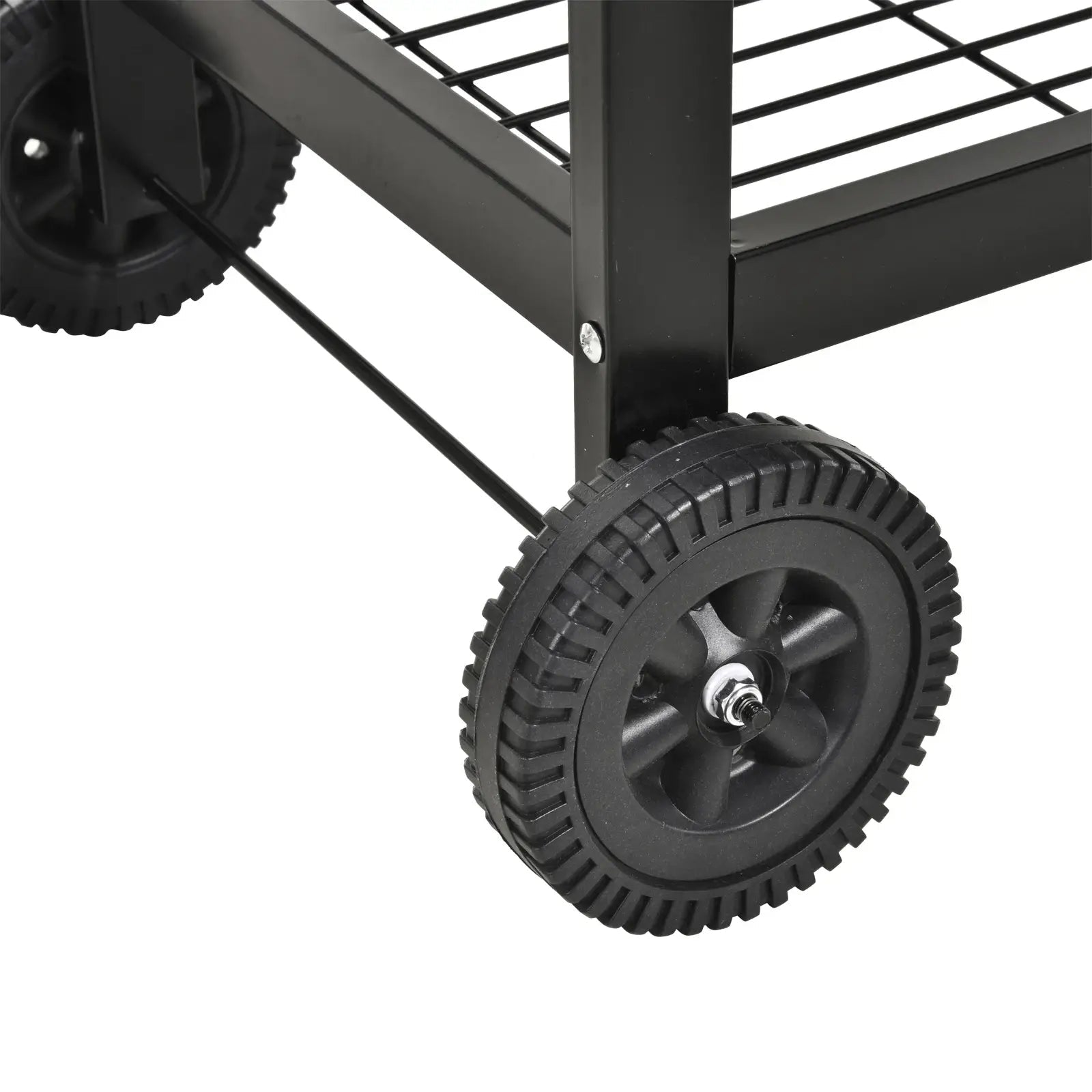 Outsunny Steel 2 - Grill Charcoal BBQ w/ Wheels Black 846 - 049 - Garden & Outdoor