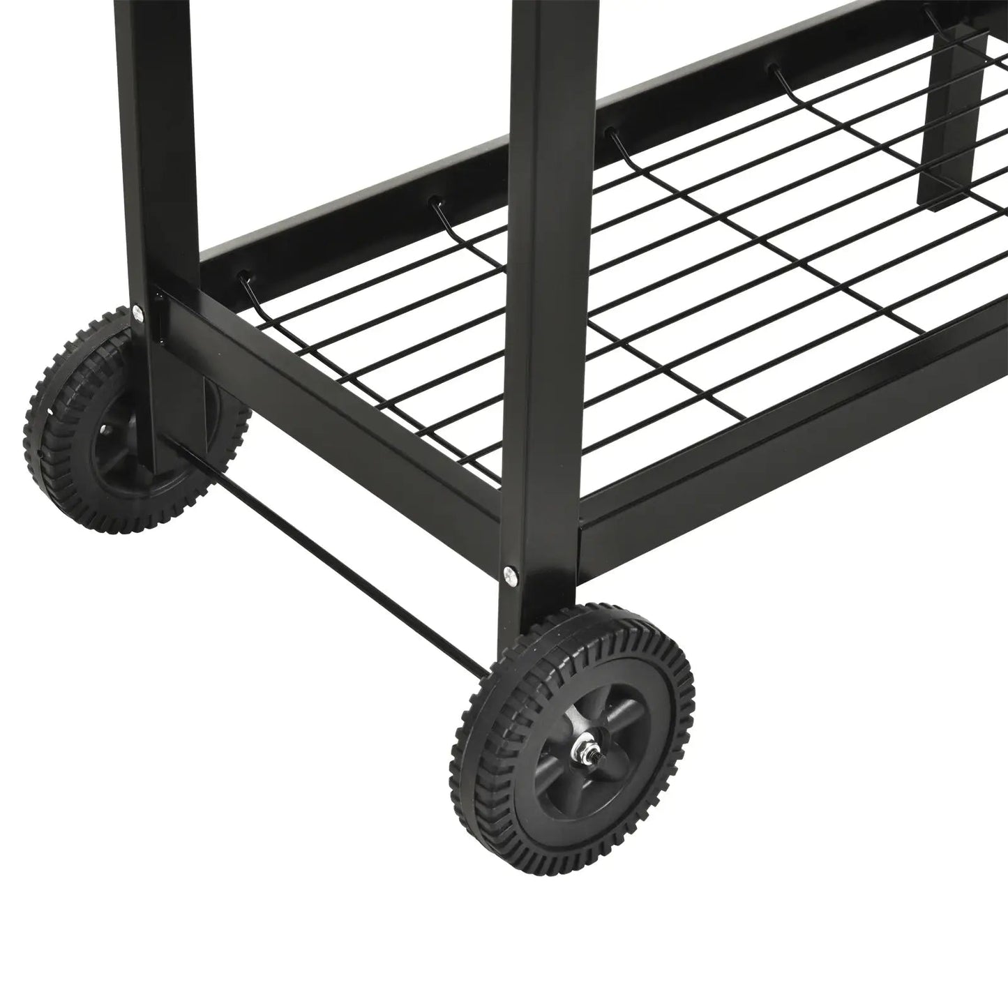 Outsunny Steel 2 - Grill Charcoal BBQ w/ Wheels Black 846 - 049 - Garden & Outdoor