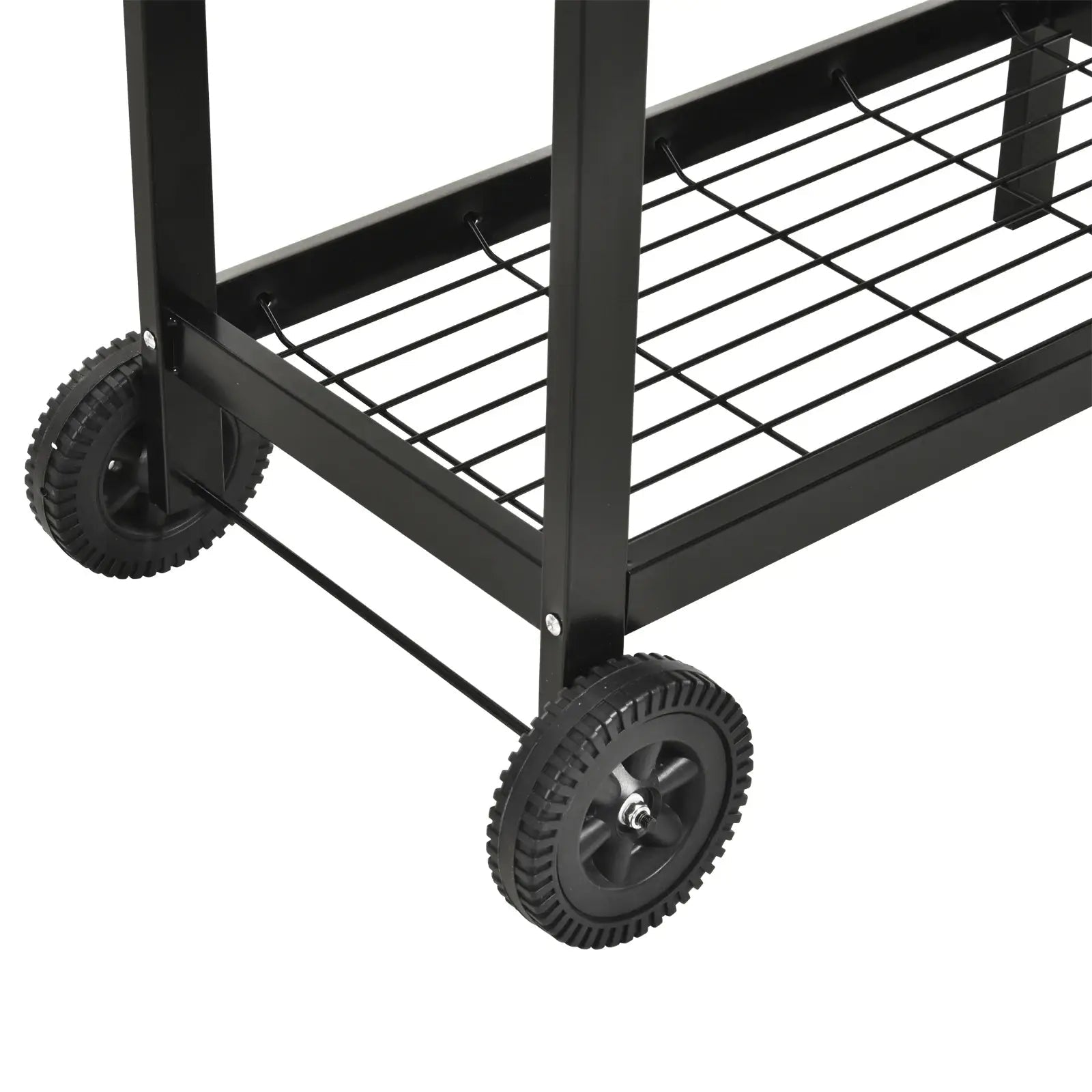 Outsunny Steel 2 - Grill Charcoal BBQ w/ Wheels Black 846 - 049 - Garden & Outdoor