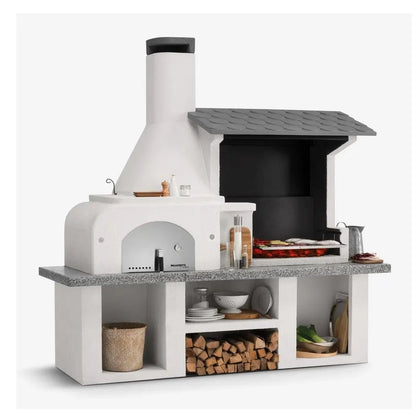 Palazzetti Antille Outdoor Kitchen BBQ Set with Wood - Fired Oven | 803109150 - BBQs & Grills - 803109150 - GardenHearth