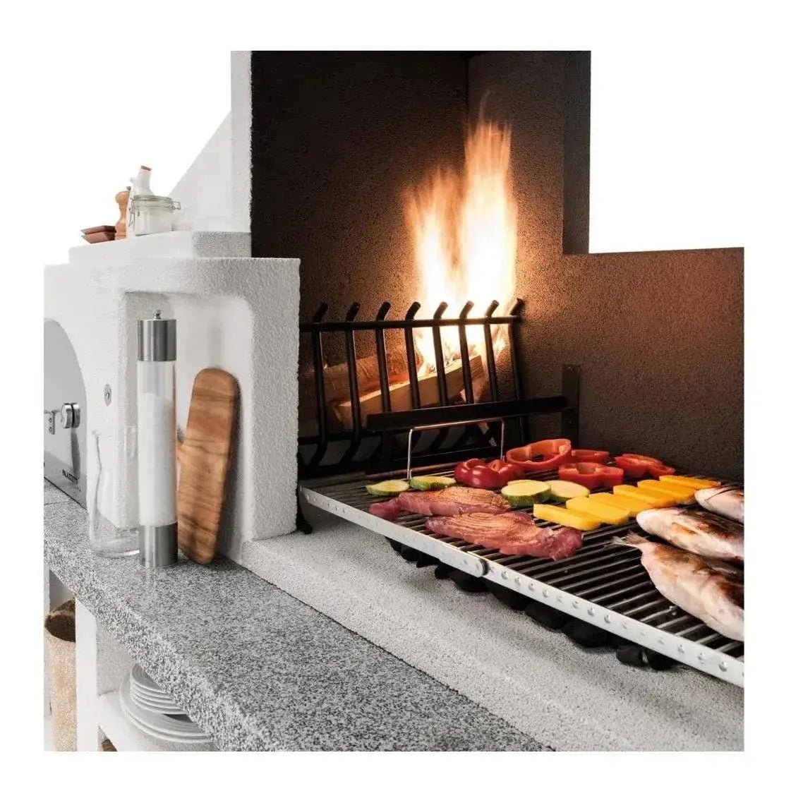 Palazzetti Antille Outdoor Kitchen BBQ Set with Wood-Fired Oven | 803109150