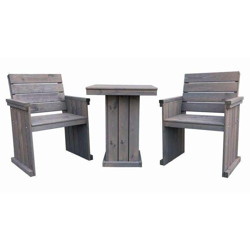 Promex Grey Bistro Patio Table and Chairs Set | 504164 - Garden Furniture - 504164 - GardenHearth