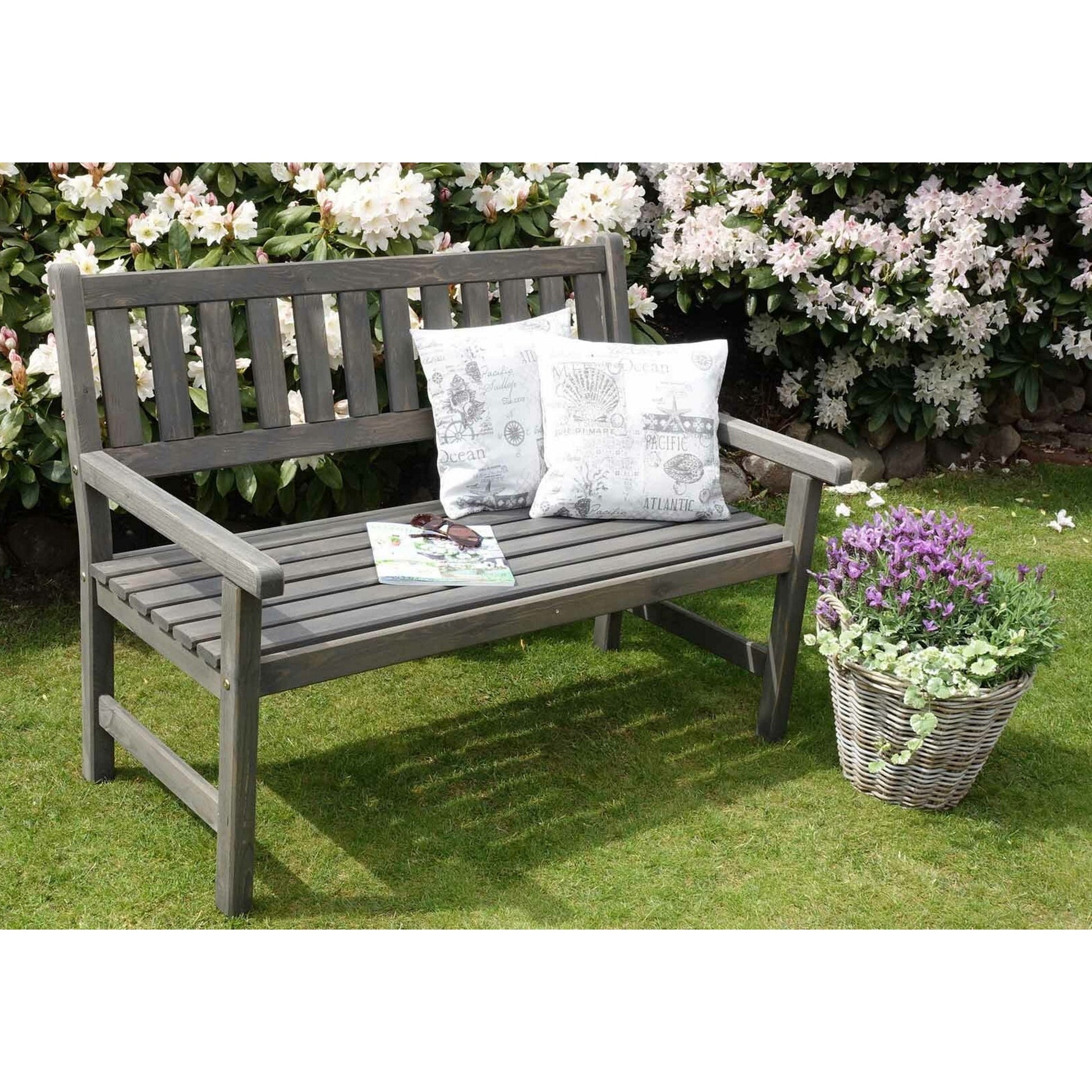 Promex Grey Johanna 2 Seater Garden Bench | 60044 - Garden Furniture - 60044 - GardenHearth