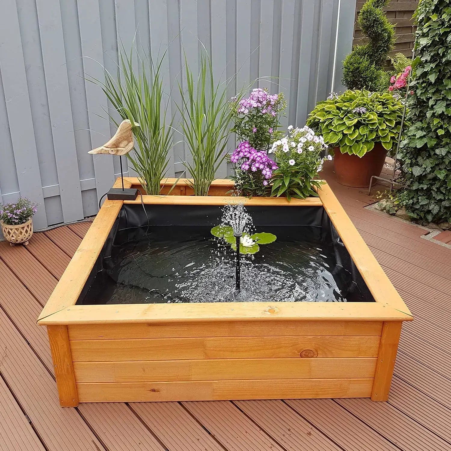 Promex Raised Square Garden Solar Pond Kit with Planting Zone | 506090