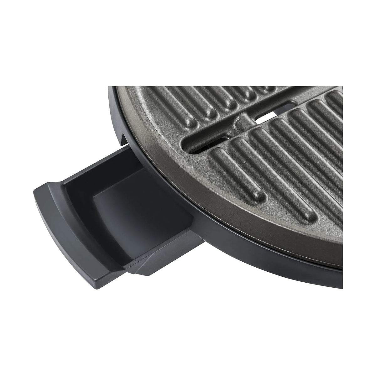 Steba 1800w electric bbq grill with black non-stick ribbed cooking surface and pull-out drip tray vg250 model