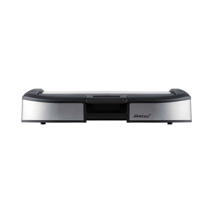 Stainless steel and black plastic steba 2200w tabletop bbq grill vg195 with sleek modern design