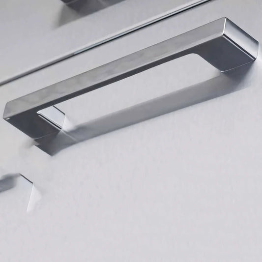 Sunstone bevelled handle modern chrome finished rectangular drawer pull with clean minimalist design