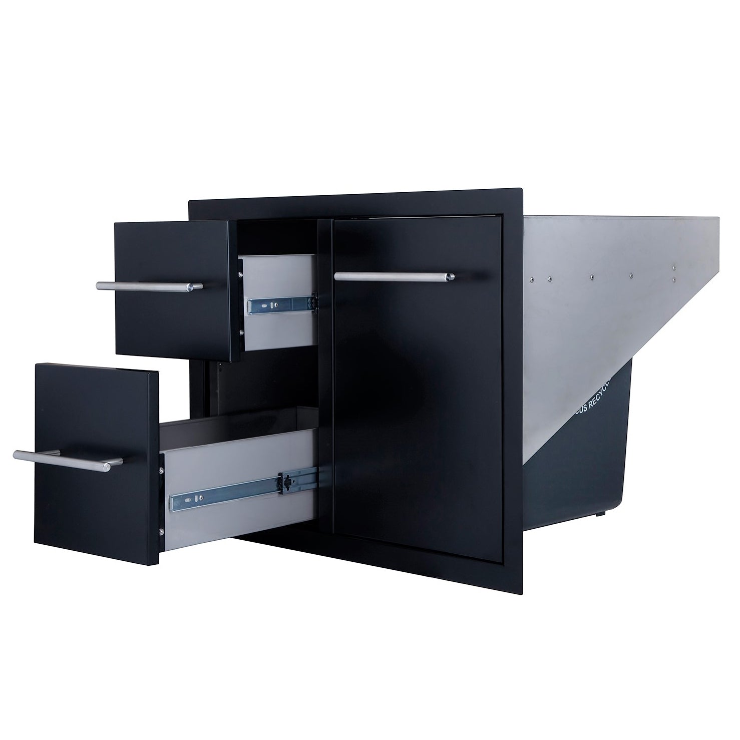 Sunstone Black Series Double Drawer Trash Combo 30″ | A - LPCDD30 - BK - Storage - A - LPCDD30 - BK - GardenHearth