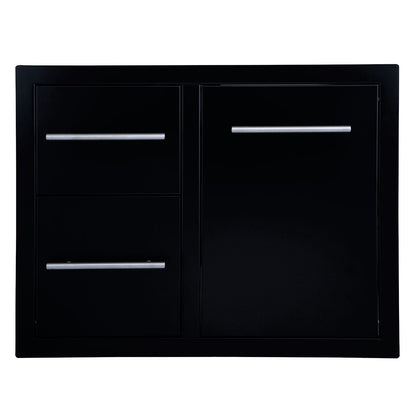 Sunstone Black Series Double Drawer Trash Combo 30″ | A - LPCDD30 - BK - Storage - A - LPCDD30 - BK - GardenHearth