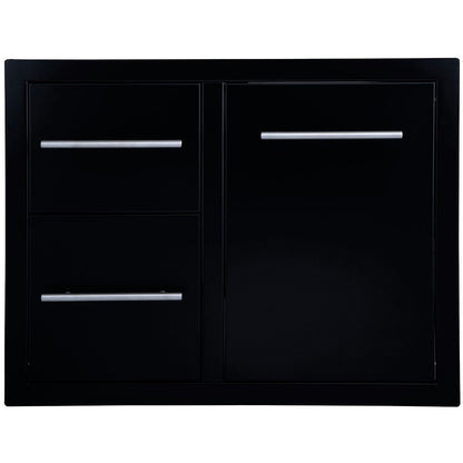 Sunstone Black Series Double Drawer Trash Combo 36″ | A - LPCDD36 - BK - Storage - A - LPCDD36 - BK - GardenHearth