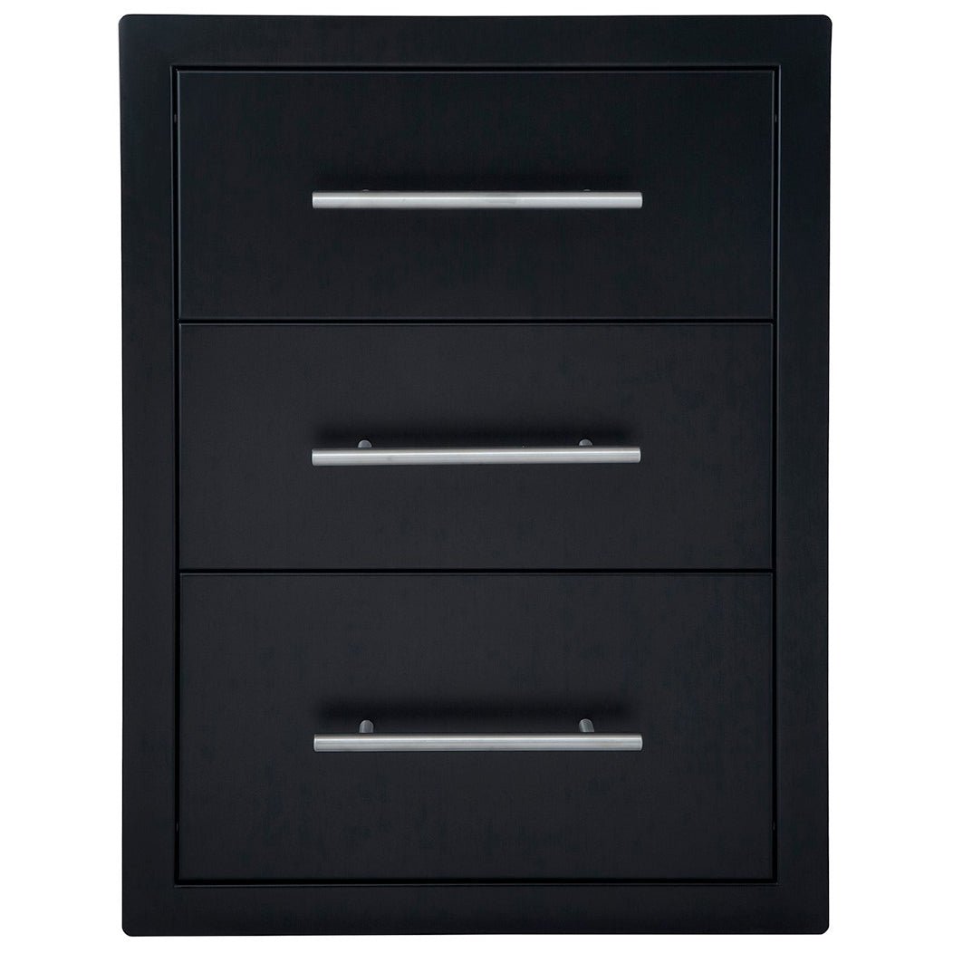 Sunstone Black Series Triple Access Drawer | B - TD24 - BK - Storage Drawer - B - TD24 - BK - GardenHearth